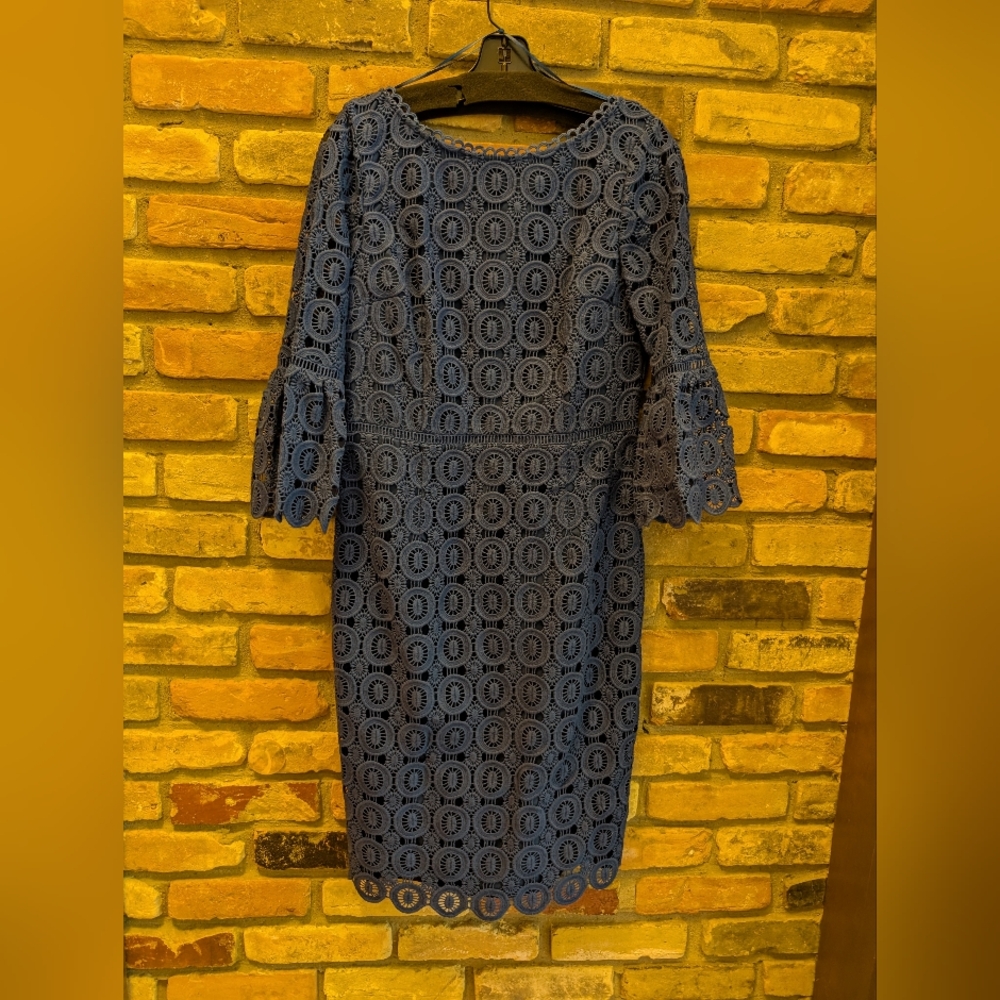 Boden Navy Lace Long Sleeve Dress